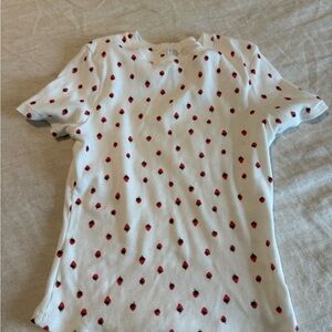 SKIMS White Tee with Red Polka Dots